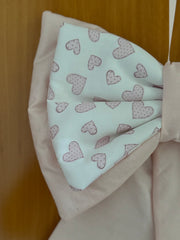 Fiocco nascita in cotone batista con sacchetto primo cambio e sacchetto porta confetti coordinato