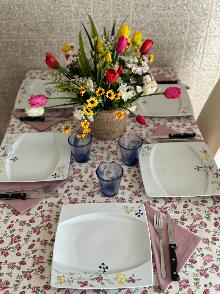 Set cucito per la cucina color rosa