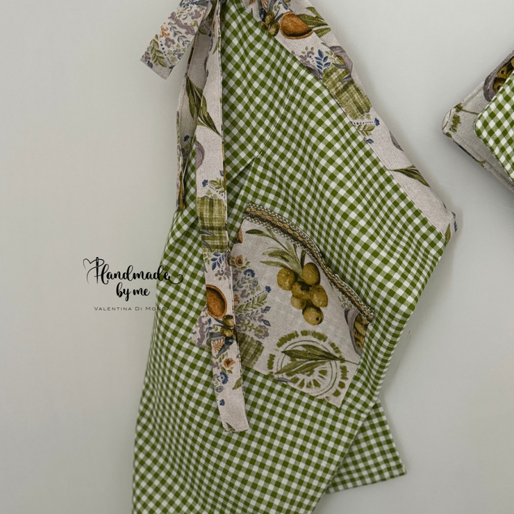 Set cucito per la cucina stampa olive