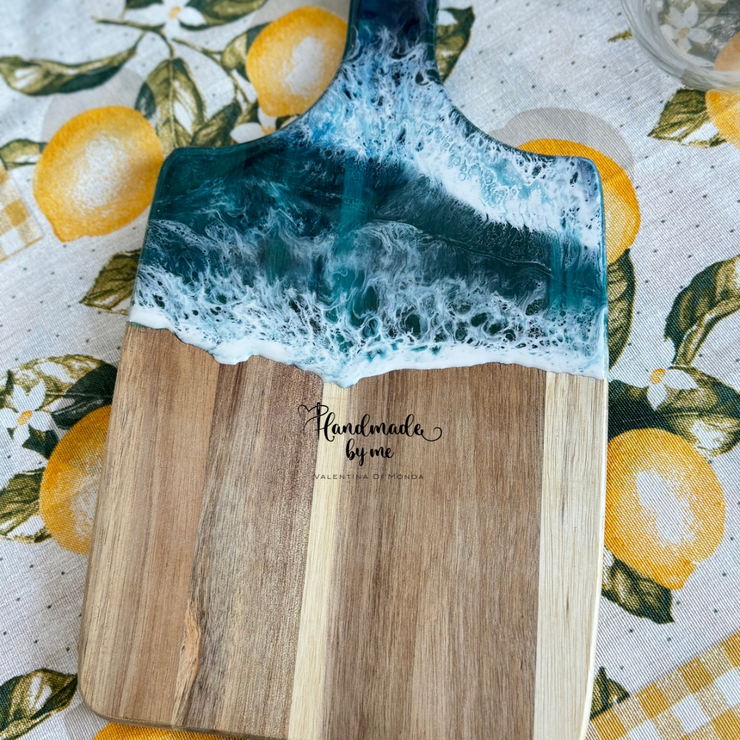 Tagliere medio effetto mare in resina epossidica