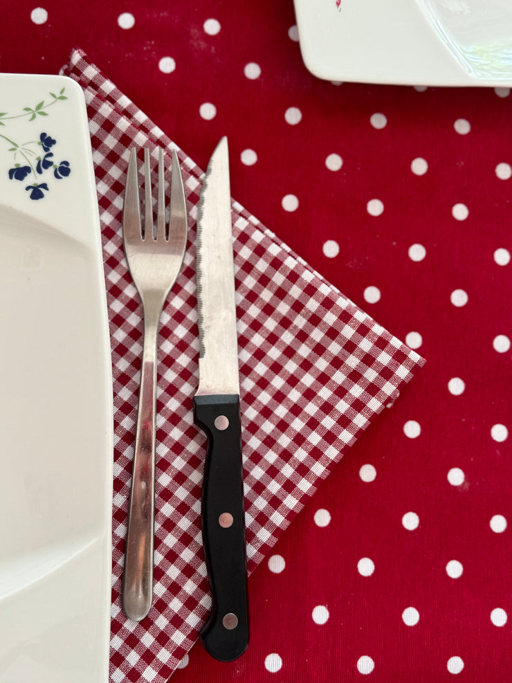 Set cucito per la cucina rosso