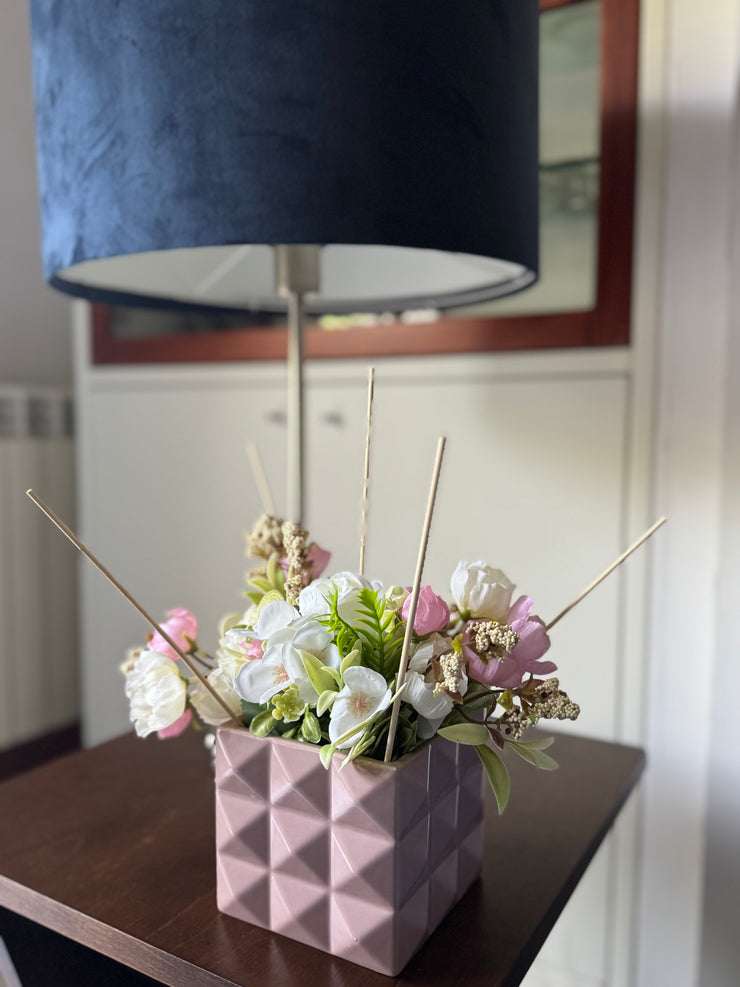 Profuma ambienti a forma di cubo rosa cipria