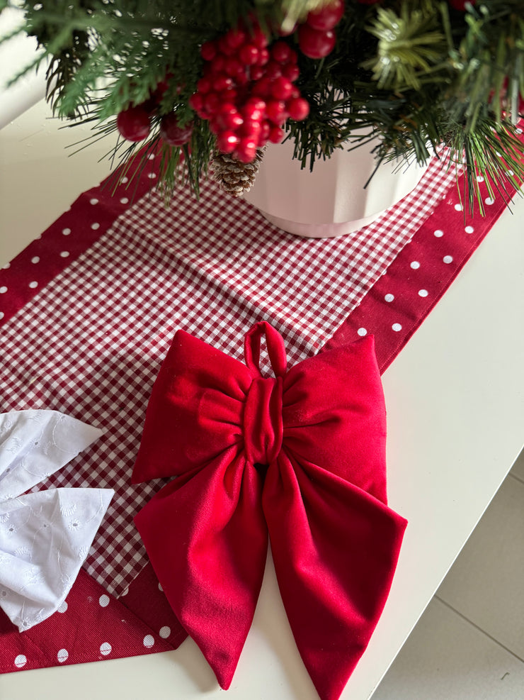 Fiocchetti decorativi in velluto per albero di Natale