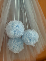 Fiocco nascita in tulle con teddy in velluto