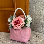 Sacchetto ferma porta con fiori artificiali