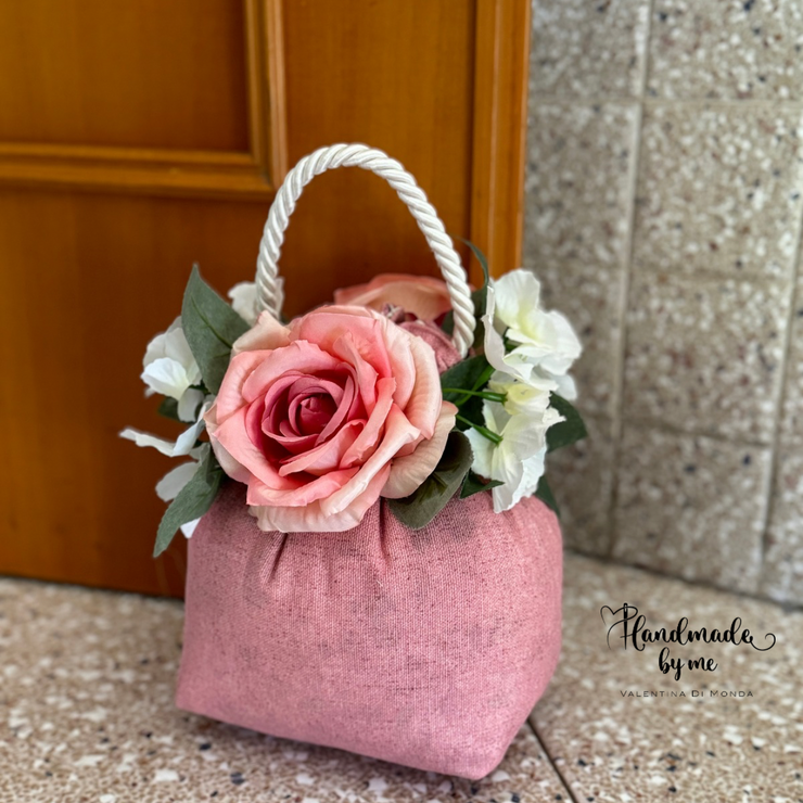 Sacchetto ferma porta con fiori artificiali