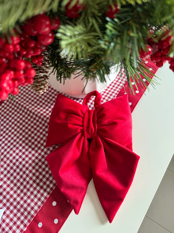 Fiocchetti decorativi in velluto per albero di Natale