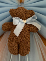 Fiocco nascita in tulle con teddy pelliccioso