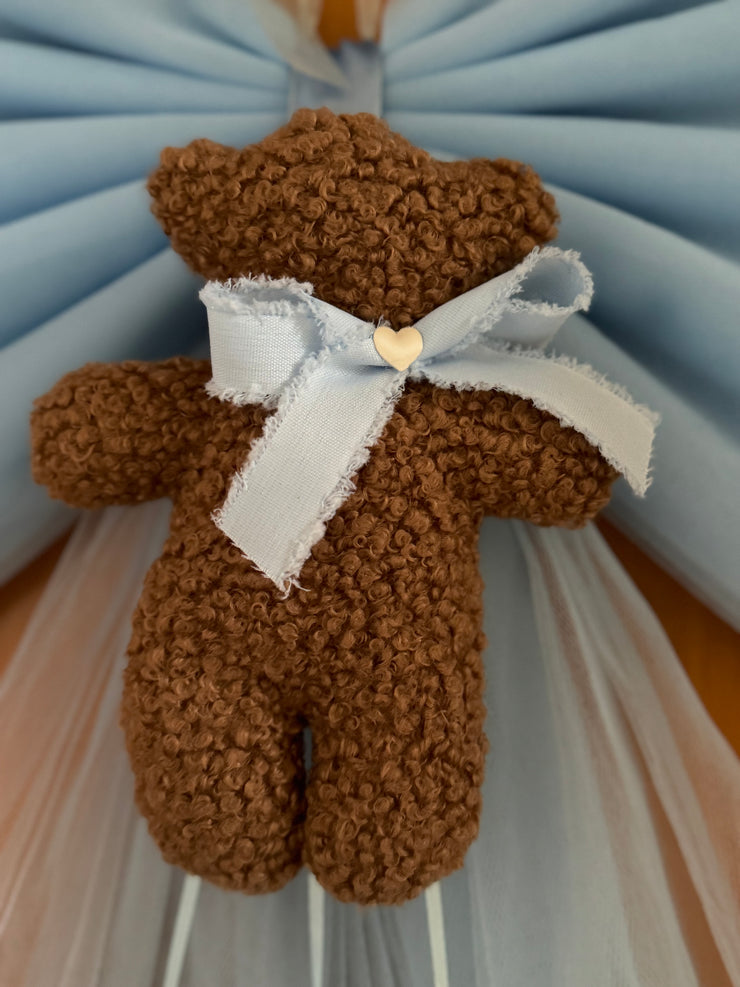 Fiocco nascita in tulle con teddy pelliccioso