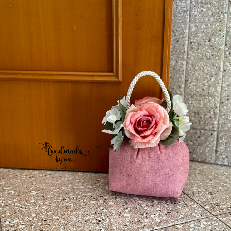 Sacchetto ferma porta con fiori artificiali