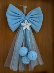 Fiocco nascita in tulle con iniziale
