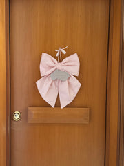 Fiocco nascita femminuccia con sacchetti porta confetti coordinati