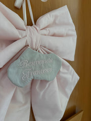 Fiocco nascita femminuccia con sacchetti porta confetti coordinati