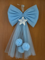 Fiocco nascita in tulle con iniziale