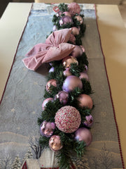 Tralcio Rosa e Glicine con Fiocco Rosa