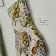 Set cucito per la cucina stampa olive