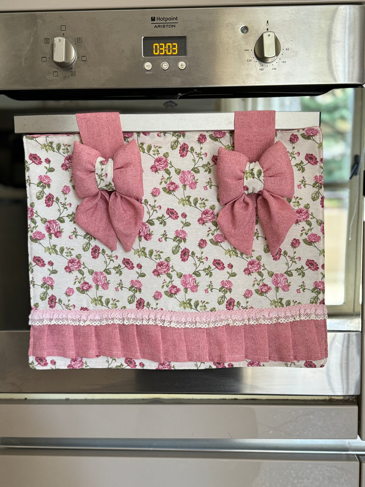 Set cucito per la cucina color rosa