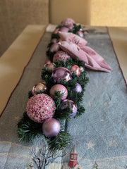 Tralcio Rosa e Glicine con Fiocco Rosa