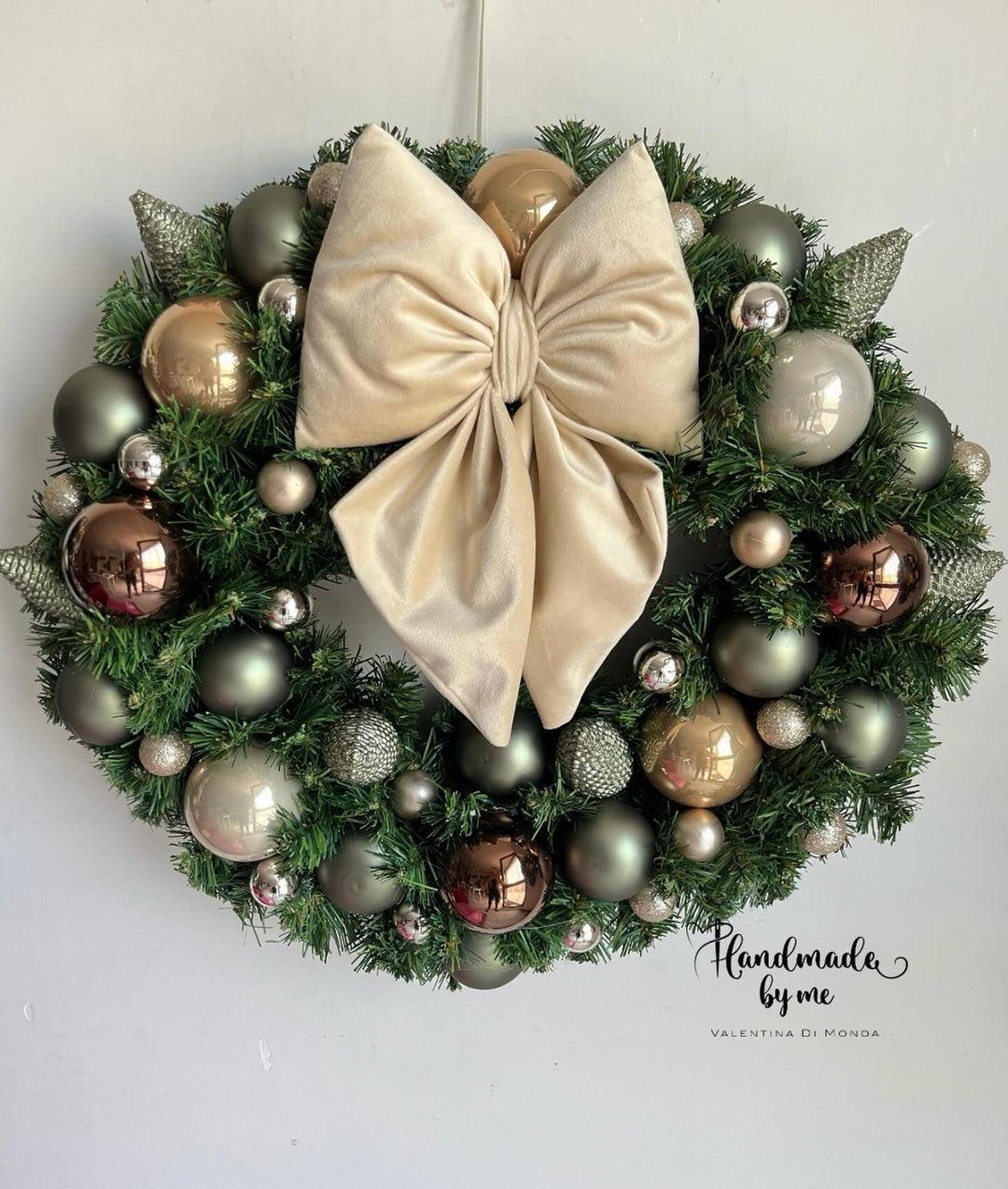 Fiocco Grande Per Albero Di Natale In Velluto Verde - Decorazione Natalizia 40x200 Cm Per Portico, Scale, Pareti